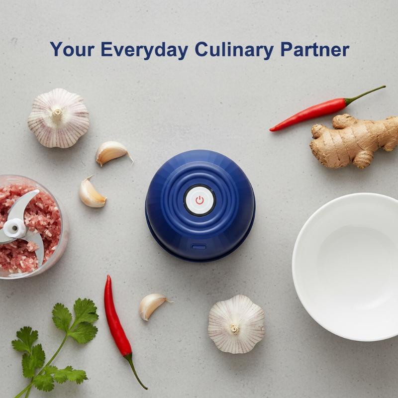 Meal Prep Or Prep Meal - コードレス260ML電動ガーリックチョッパー、ミニ野菜クラッシャー、小型フードグラインダー、屋内外での迅速な食事の準備に