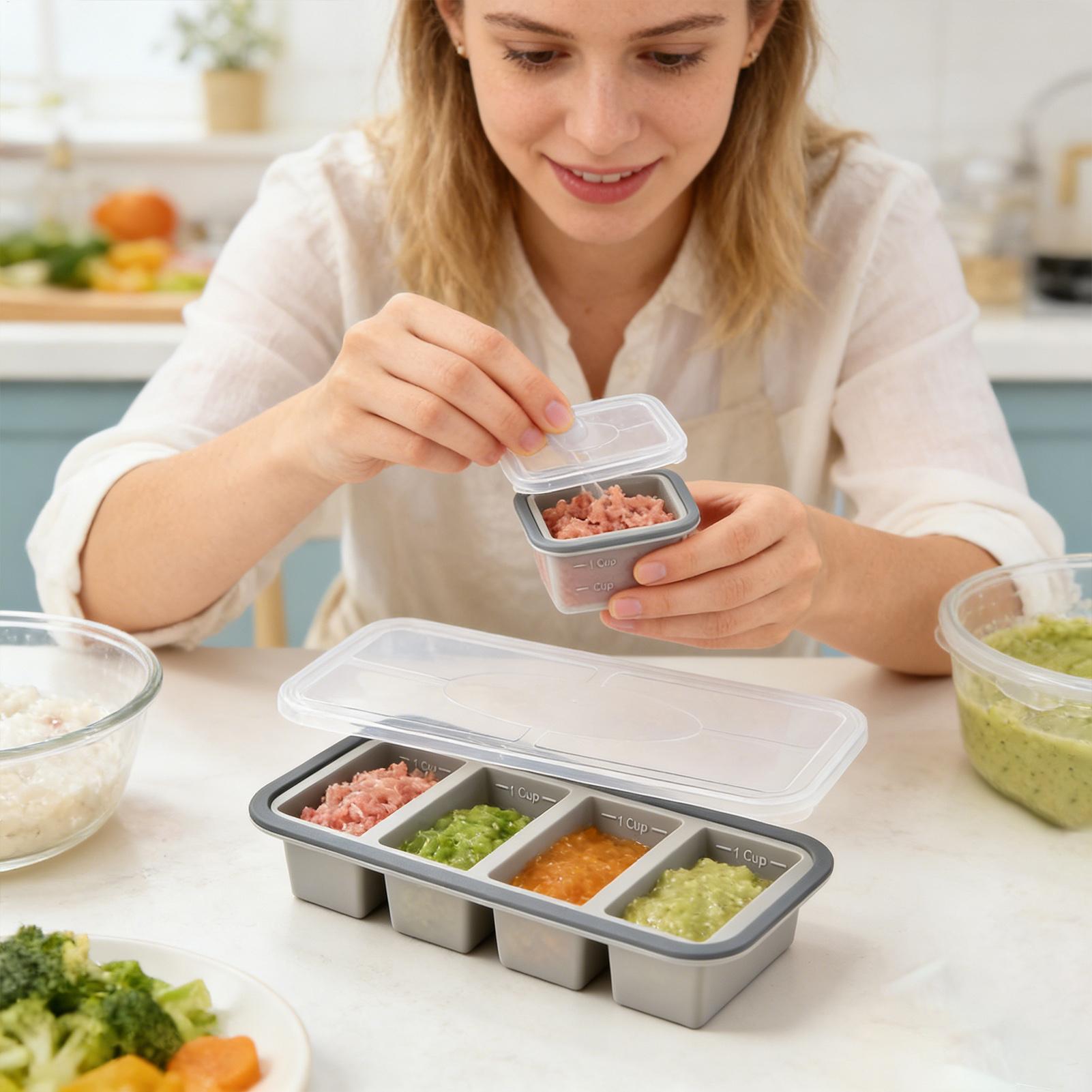 シリコン製冷凍庫用型、簡単に取り出せる食品保存容器、スープ、 - Meal Prep Template のレビューと価格