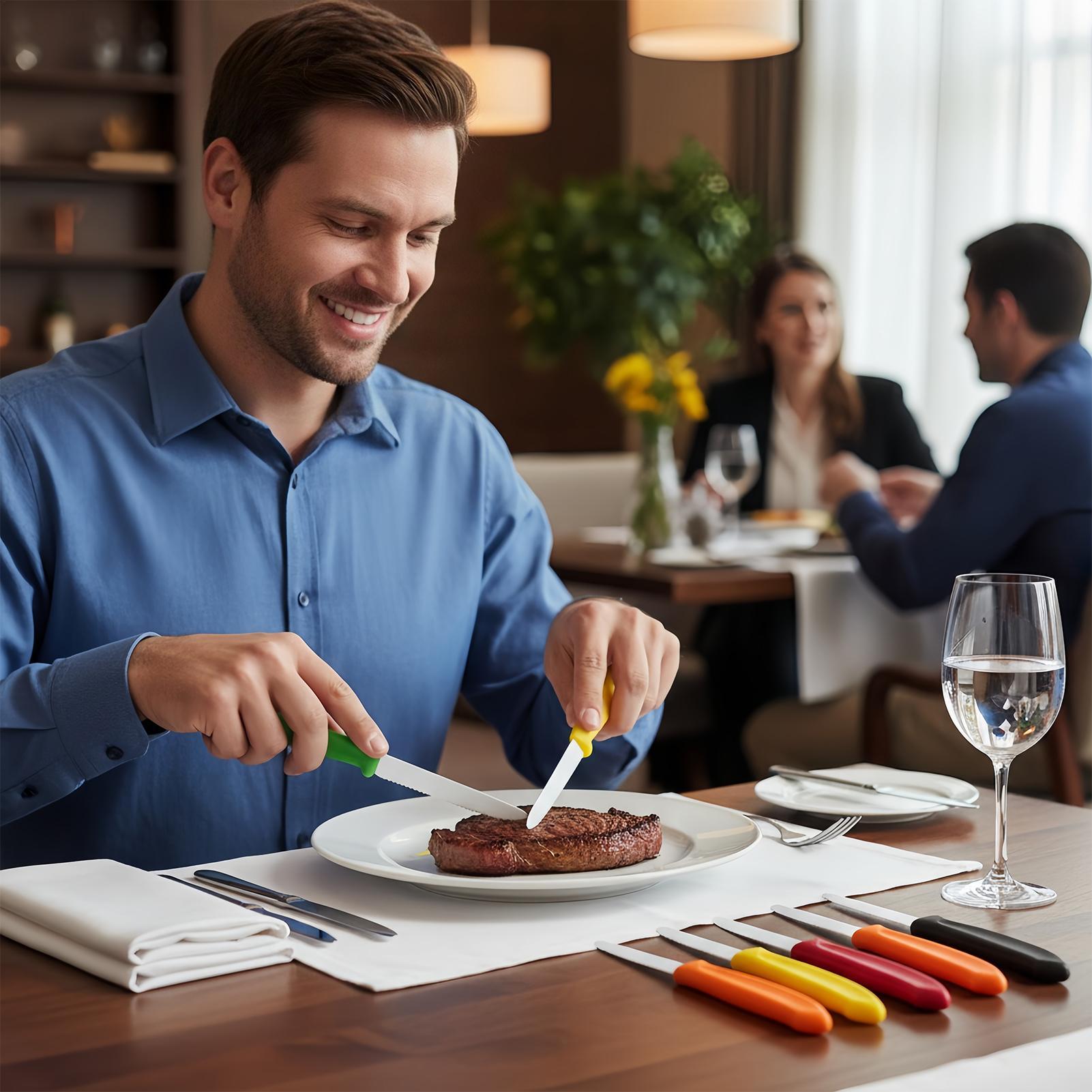 鋸歯状ステーキカッター 5 個ステンレス鋼鋸歯状の正確な切断 - Meal Prep Kitchen のレビューと価格