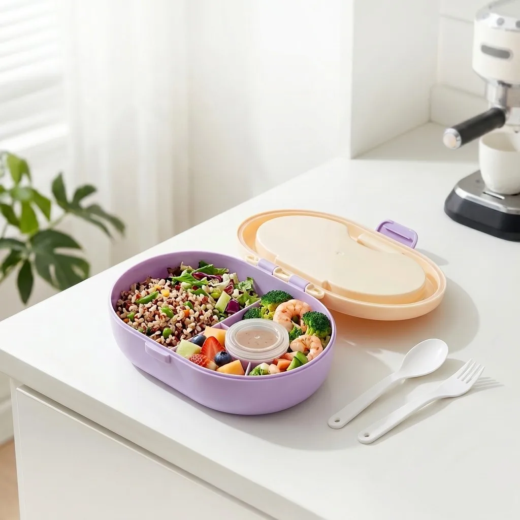 持ち運び可能なプラスチック製弁当箱。子供用、学校用。漏れ防止 - Meal Prep Or Prep Meal のレビューと価格