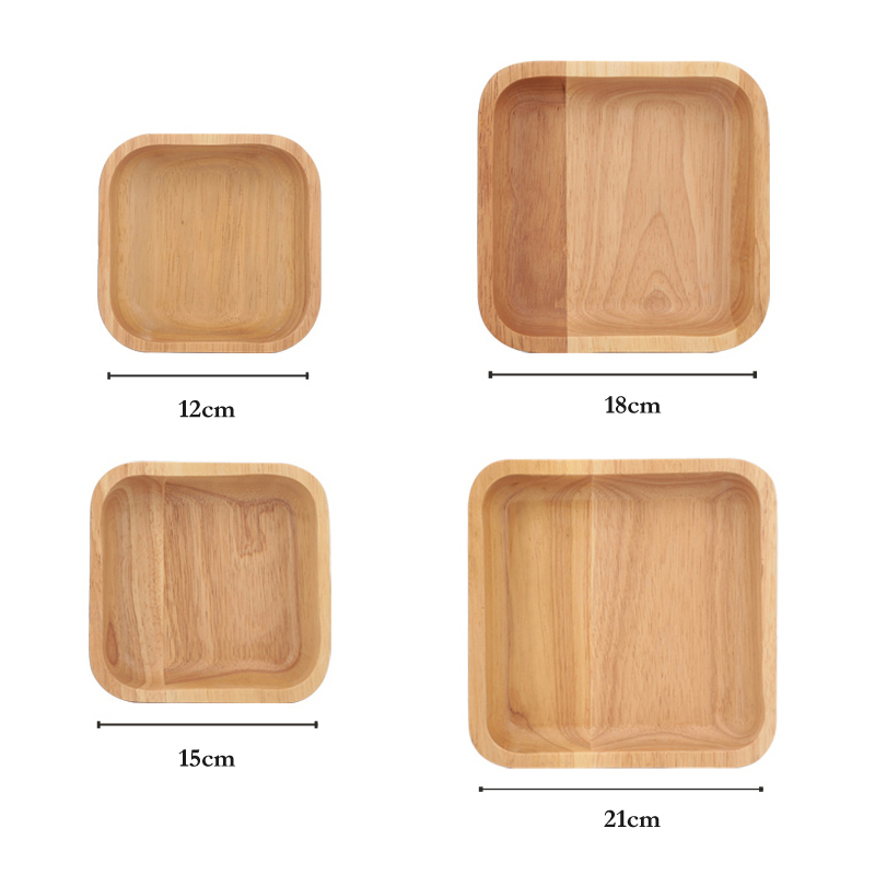 四角い木製サラダボウル,1ピース,4サイズ,小さな木製プレー - Meal Prep Bowl のレビューと価格