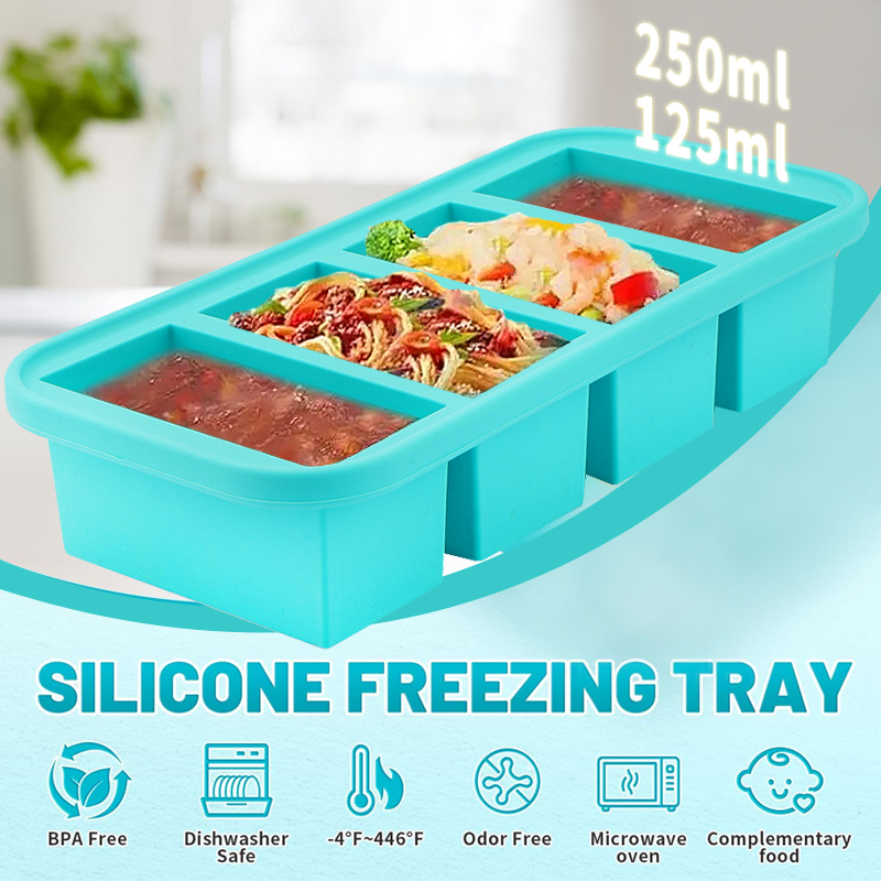 4個のシリコン製冷凍庫型 - 強化スチールエッジ付きスープキ - Meal Prep Template のレビューと価格