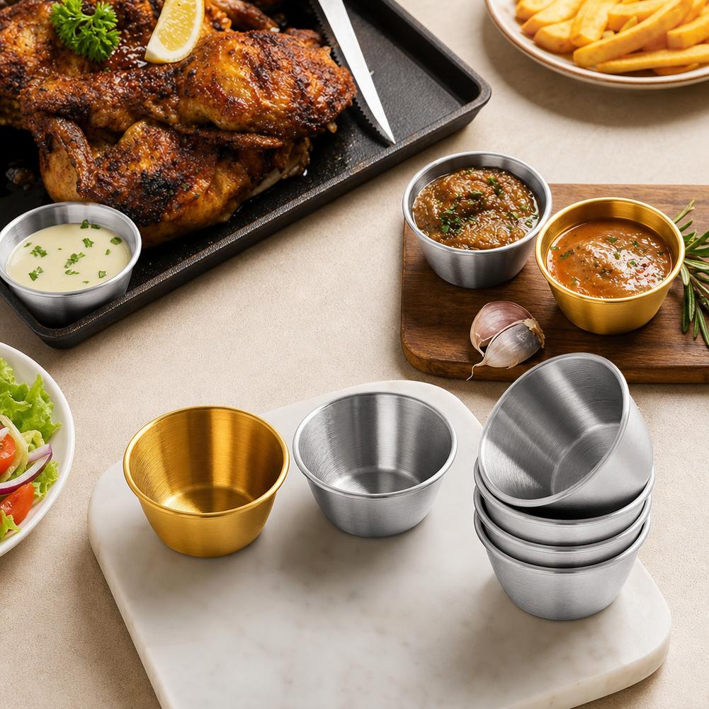 ステンレス鋼ソースカップミニディッピングボウル再利用可能な調 - Sauce Dipping Cup のレビューと価格