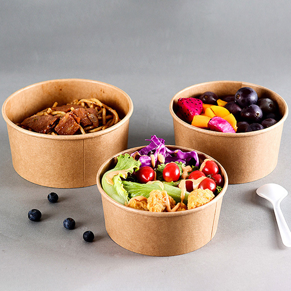 50個入り、クラフト紙製の食品容器。使い捨てのスープカップ、 - Meal Prep Bowl のレビューと価格