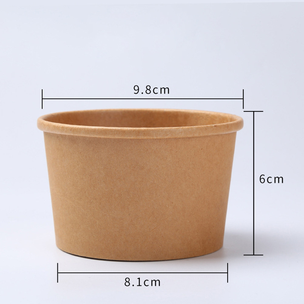 50個入り、クラフト紙製の食品容器。使い捨てのスープカップ、 - Meal Prep Bowl のレビューと価格
