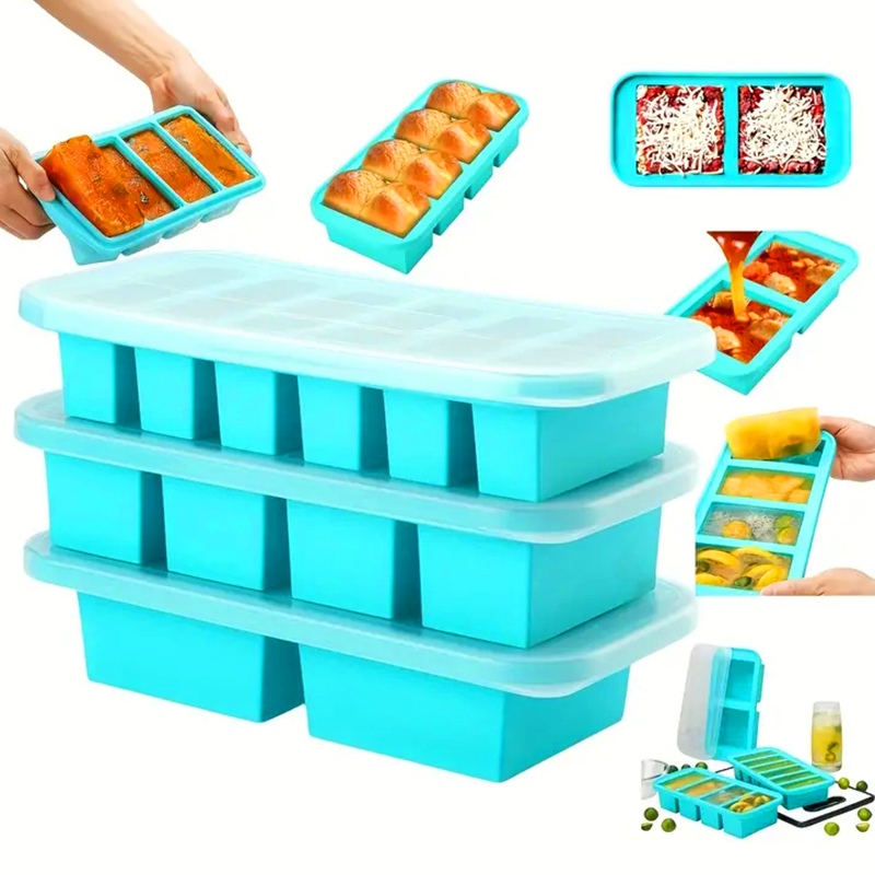 蓋付きシリコン製冷凍トレイ型（2個または3個）、保存容器、ス - Meal Prep Or Prep Meal のレビューと価格