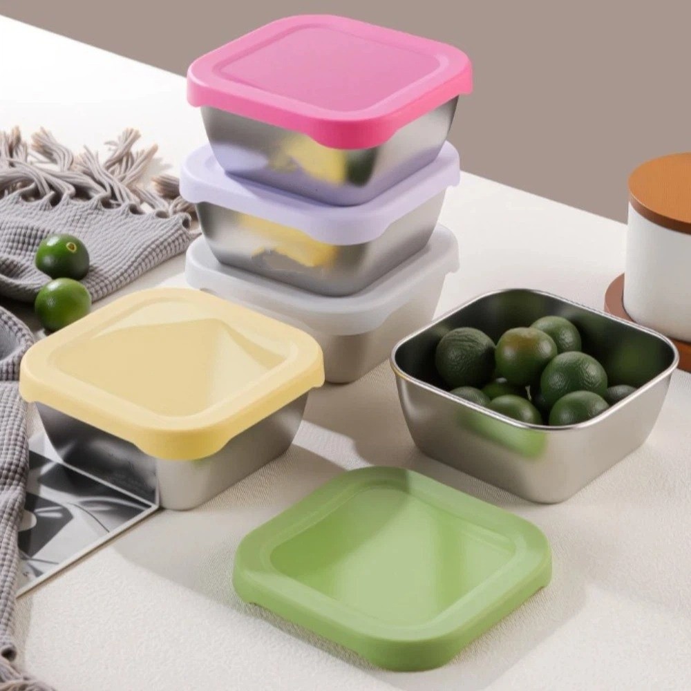 シリコン蓋付きステンレス製鮮度保持ボックス、積み重ね可能な食 - Meal Prep With Rice のレビューと価格