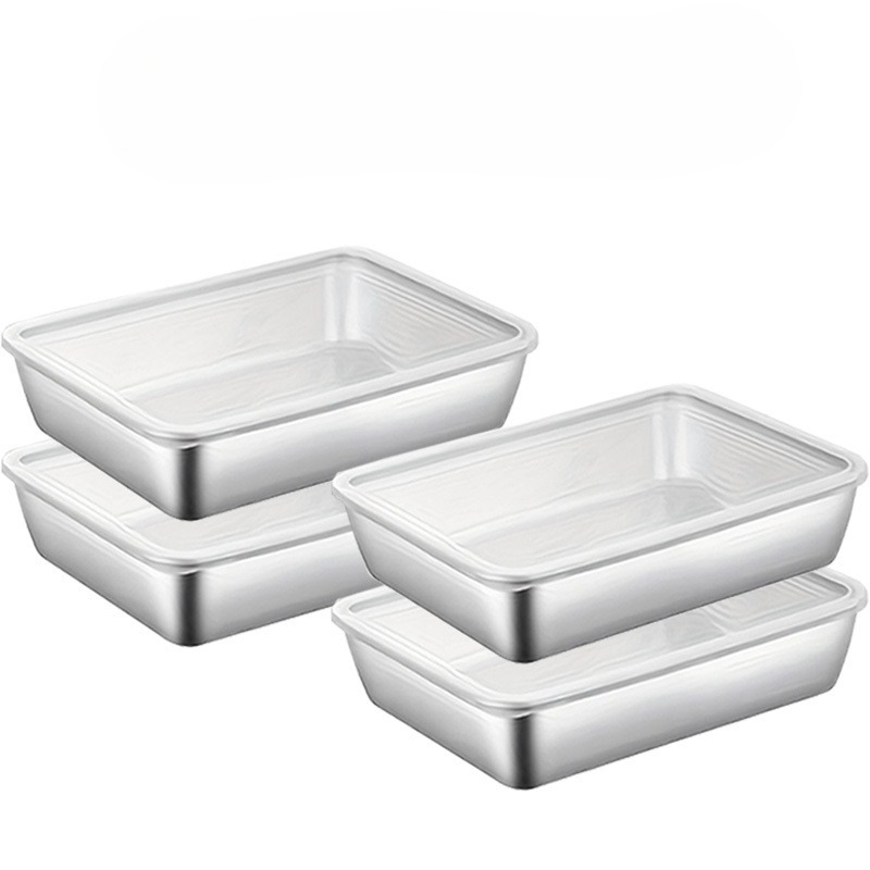 4個入りステンレス製食品保存容器セット、食事準備用冷蔵庫オー - Meal Prep Kitchen のレビューと価格
