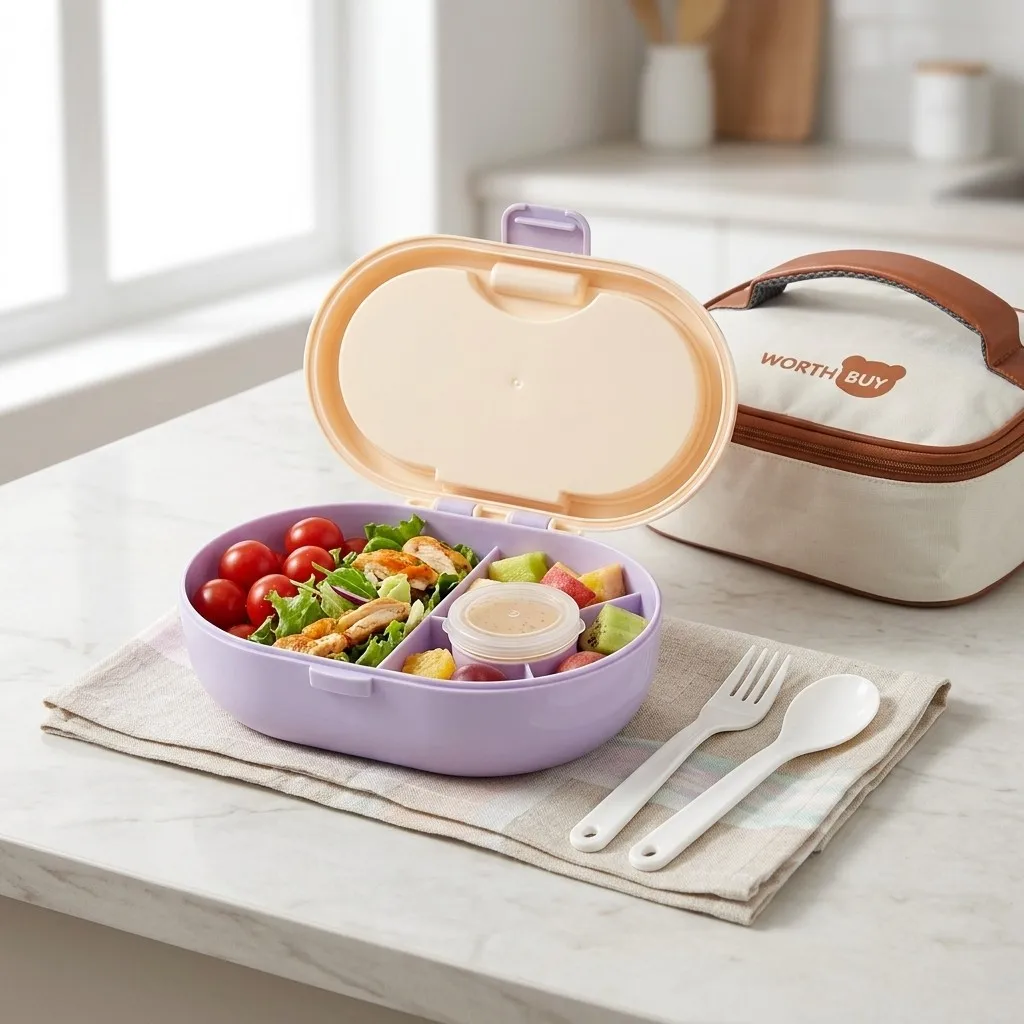 プラスチック製仕切り付き弁当箱。学生や子供向けの、持ち運び可 - Meal Prep Or Prep Meal のレビューと価格