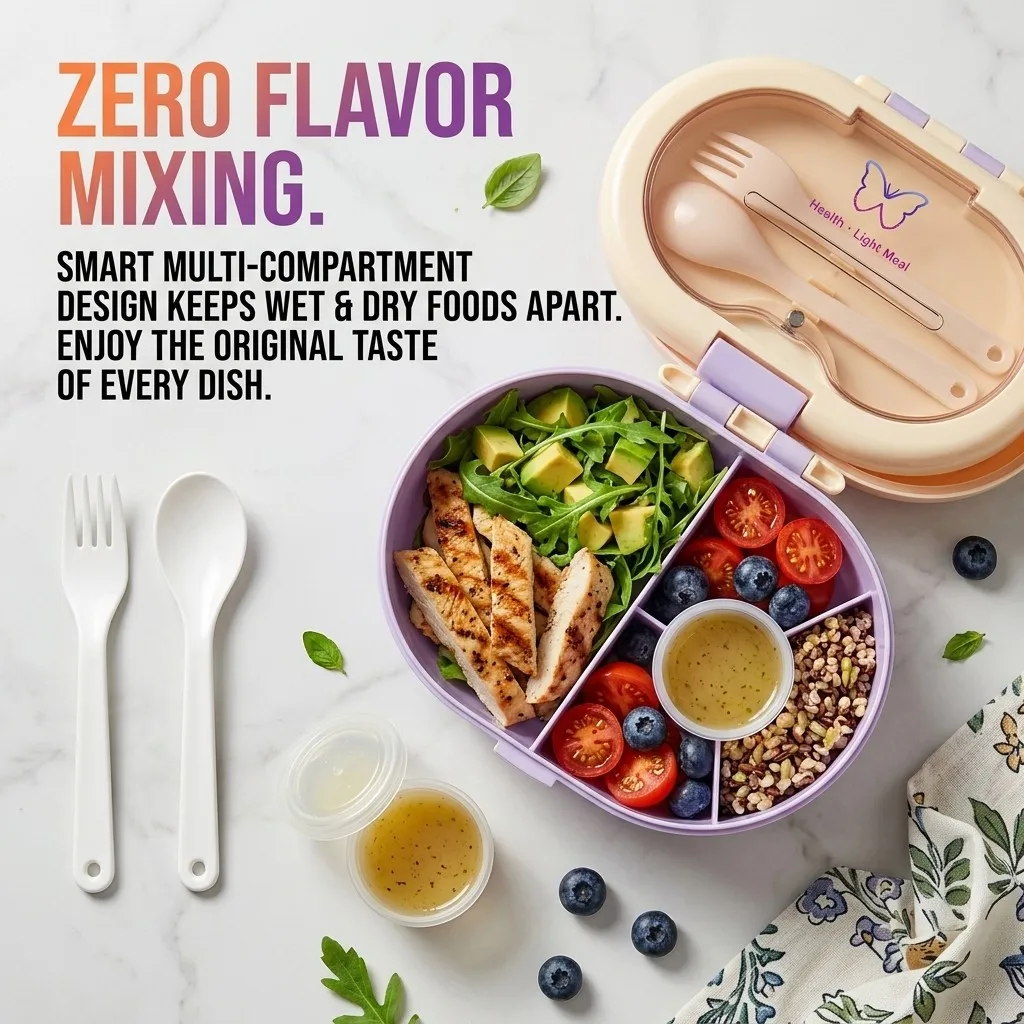 プラスチック製仕切り付き弁当箱。学生や子供向けの、持ち運び可 - Meal Prep Or Prep Meal のレビューと価格