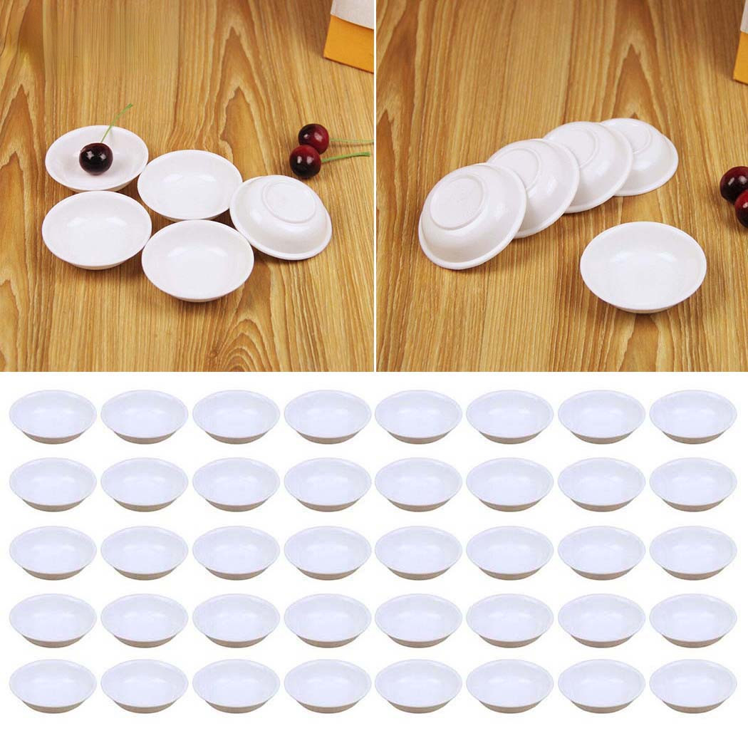 5 個の白いプラスチックソース皿食品浸漬ボウル壊れにくい調味 - Sauce Dipping Cup のレビューと価格
