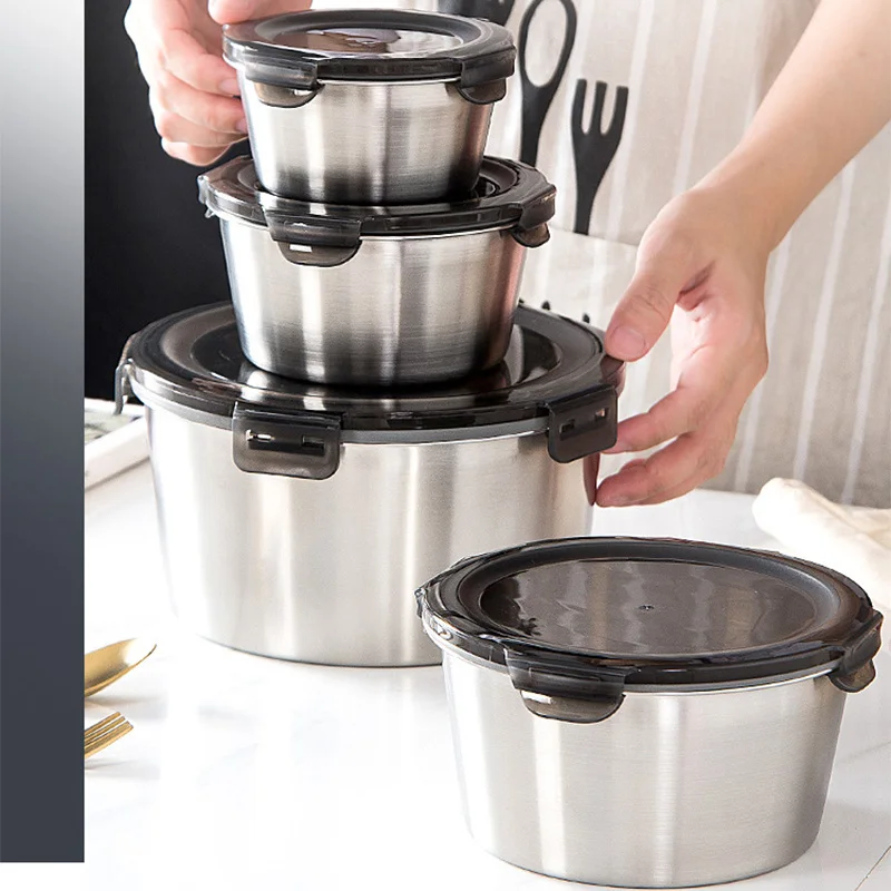 蓋付きステンレス鋼弁当箱、食品容器、鮮度保存ボックス、家庭用 - Meal Prep Bowl のレビューと価格