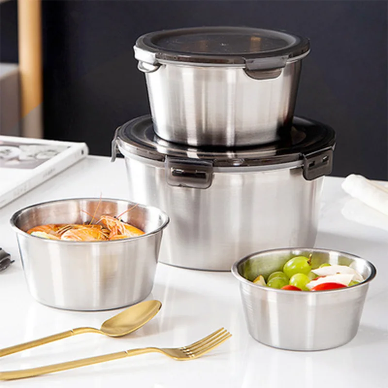 蓋付きステンレス鋼弁当箱、食品容器、鮮度保存ボックス、家庭用 - Meal Prep Bowl のレビューと価格