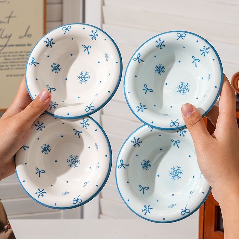4個入り雪の結晶セラミックソース皿 可愛い調味料皿 ボウル  - Sauce Dipping Cup のレビューと価格