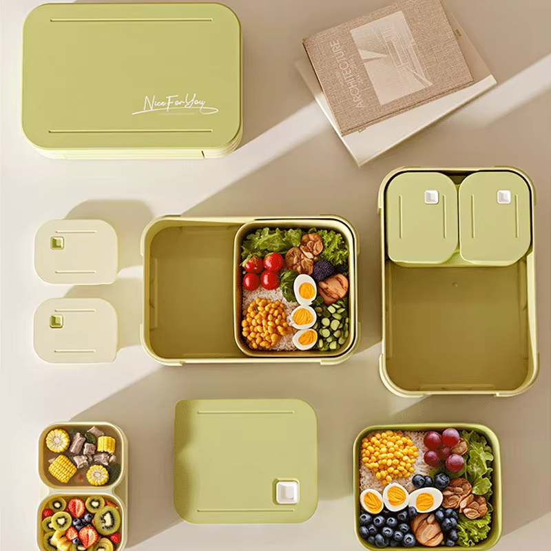 多区画弁当箱セット、漏れ防止、環境に優しく、食事準備、仕事、 - Meal Prep Or Prep Meal のレビューと価格