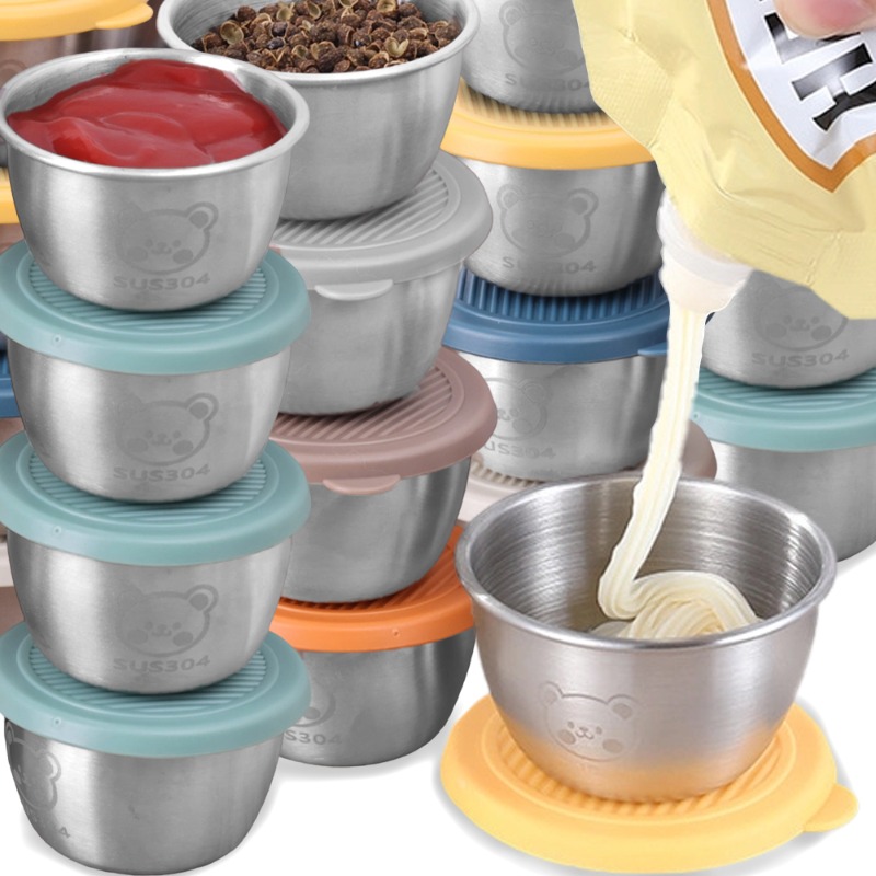 10/1pc 50ml 漏れ防止ステンレス鋼ディップソースカ - Sauce Dipping Cup のレビューと価格