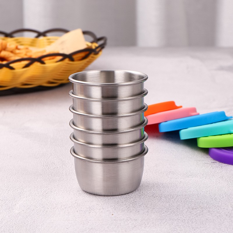 1/4 個ステンレス鋼浸漬ソースカップ調味料皿漏れ防止シリコ - Sauce Dipping Cup のレビューと価格