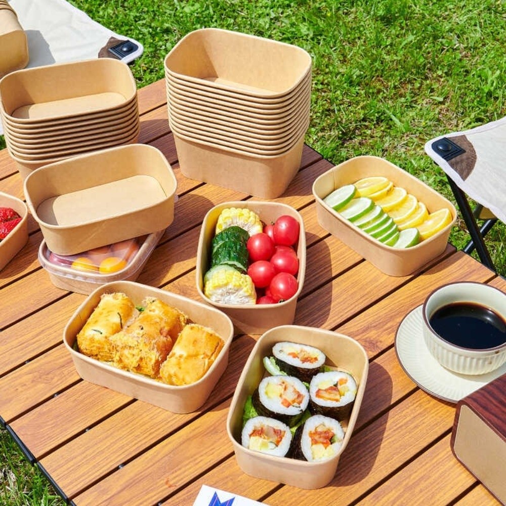 10 ピース/セット正方形使い捨てランチボックス蓋付き紙クラ - Meal Prep Bowl のレビューと価格