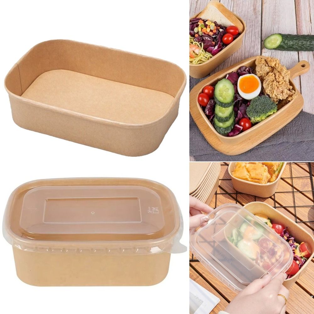 10 ピース/セット正方形使い捨てランチボックス蓋付き紙クラ - Meal Prep Bowl のレビューと価格