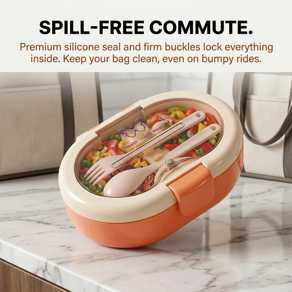 プラスチック製の弁当箱。カトラリー付きで、汁漏れしにくく、仕 - Meal Prep Or Prep Meal のレビューと価格